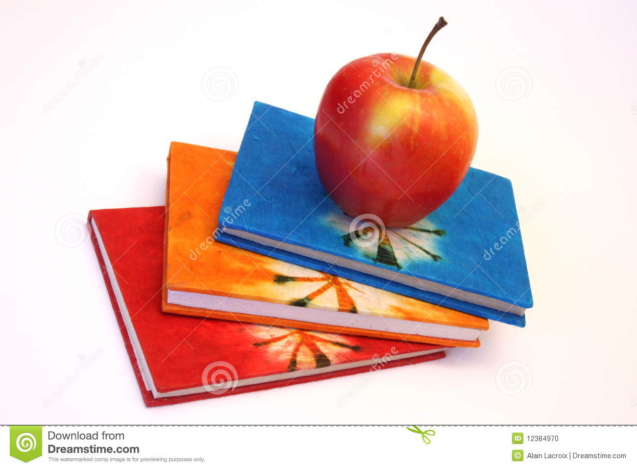 Study Books And Apple Stock Photo   Image  12384970