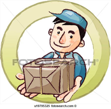Uniform Package Parcel Delivery Man  Fotosearch   Search Clipart