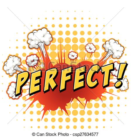Vectors Illustration Of Perfect   Word Perfect With Cloud Explosion