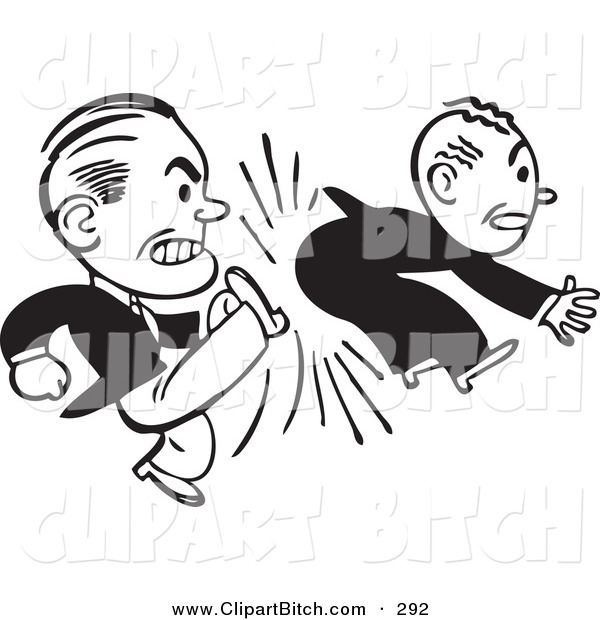 And White Businessman Kicking Another In The Butt By Bestvector    292