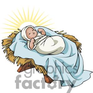 Baby Jesus In A Manger Glowing
