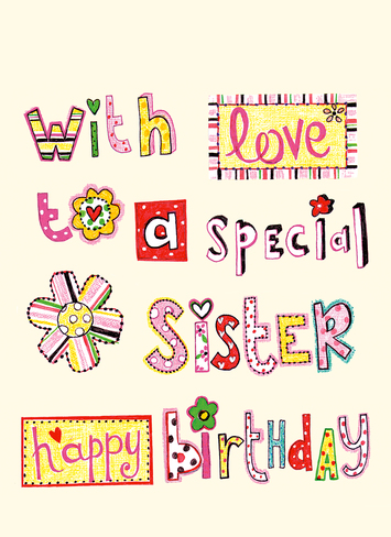 Birthday Sisters Clipart