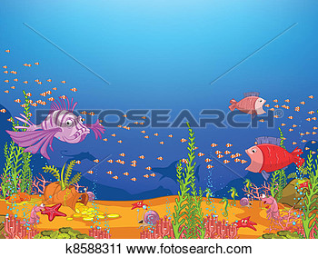 Clipart   Cartoon Ocean  Fotosearch   Search Clip Art Illustration