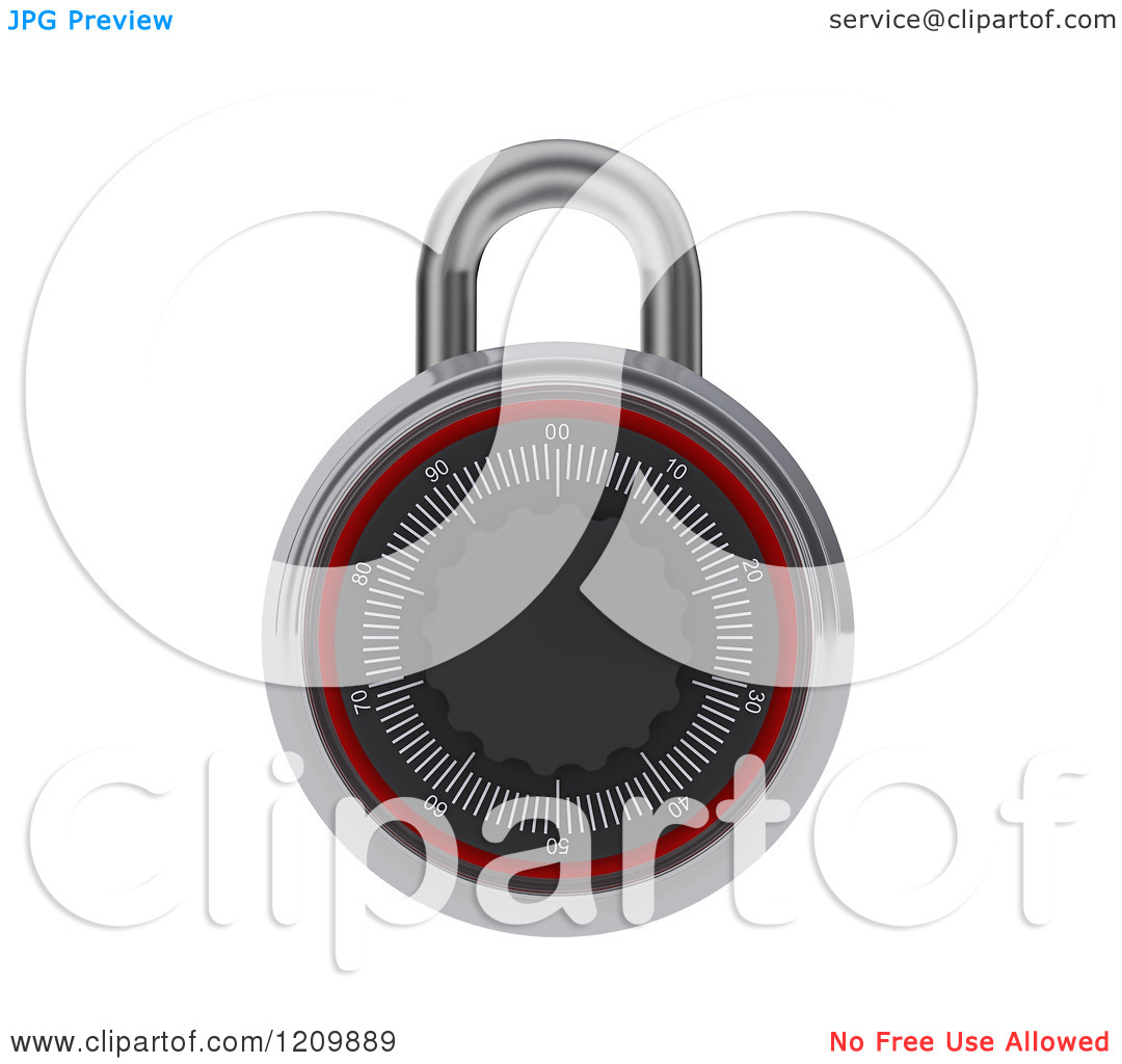Clipart Of A 3d Combination Lock   Royalty Free Cgi Illustration By Kj