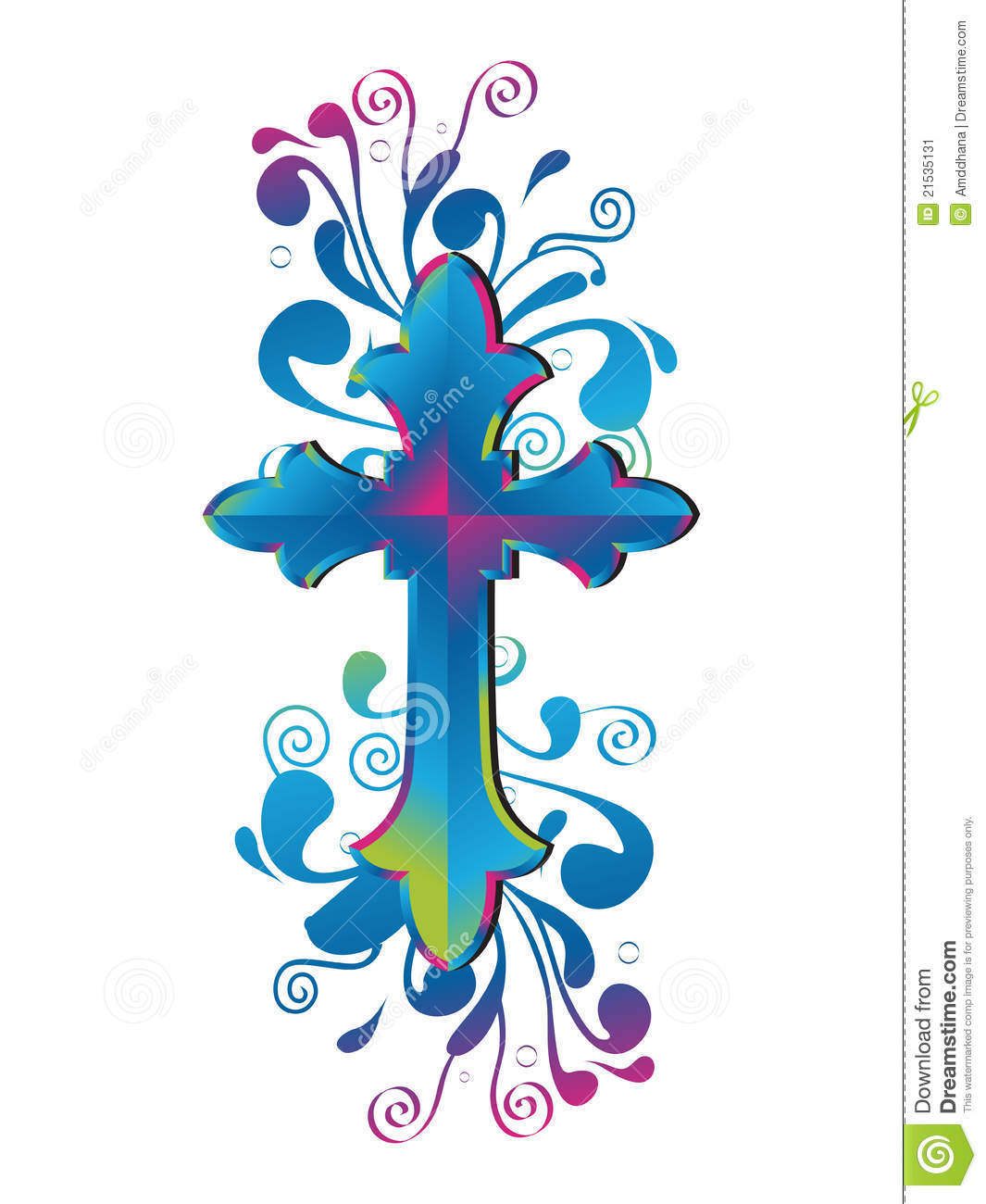 Decorative Cross Clip Art Decorative Cross With Color
