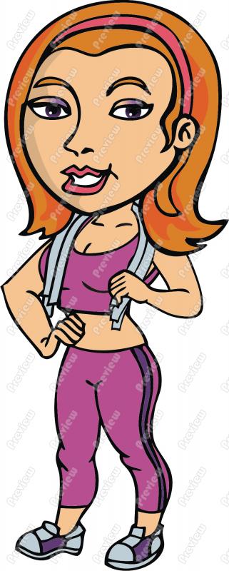 Fit Woman After Working Out Clip Art   Royalty Free Clipart   Vector