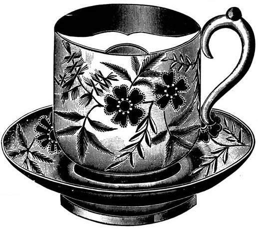 Free Vintage Clip Art   Vintage Tea Cups