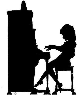 Girl Playing Piano Silhouette   Piano   Free Sheet Music   Pinterest