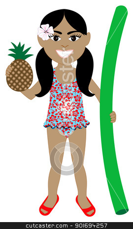 Hawaiian Girl Swimsuit Stock Vector Clipart Vector Of Hawaiian Girl
