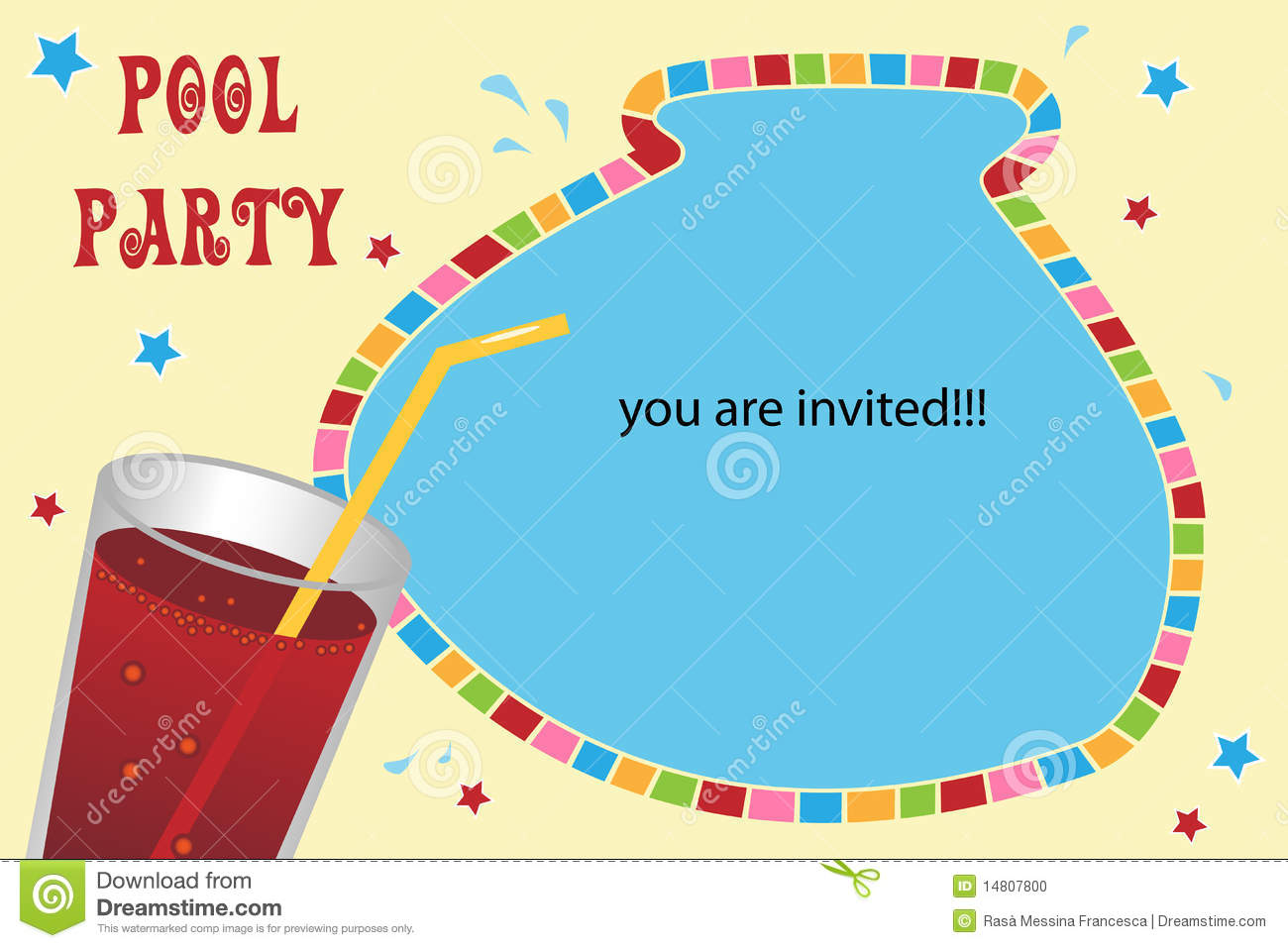 Illustration Of A Pool Party Invitation Card Eps File Available