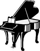 Illustration Of Piano Silhouette   Royalty Free Clip Art