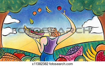 In Field With Various Fruits And Vegetables X11382382   Search Clipart
