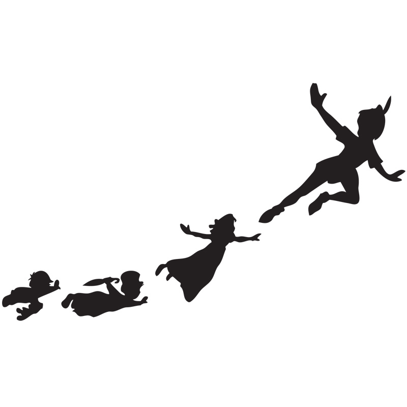 Peter Pan Flying Shadows Set Of Wall Clings   Ships Free