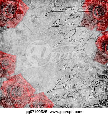 Romantic Vintage Background In Scrapbooking Style  1 Of Set   Clipart