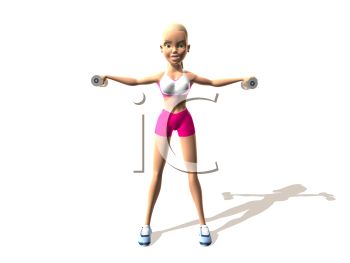 Royalty Free Clipart Image  3d Girl Working Out With Hand Weights