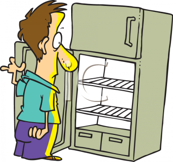 Royalty Free Clipart Image  Cartoon Of A Hungry Man Looking Into His    