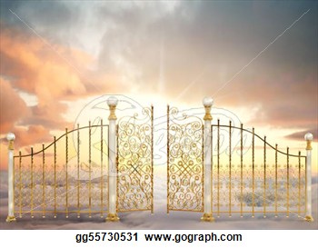 Stock Illustration   Pearly Gates Landscape  Clipart Drawing
