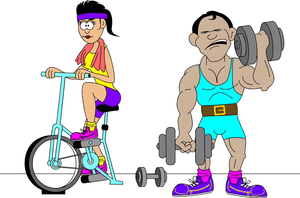 Stock Photo   Illustration Of A Man And Woman Working Out     9969