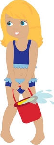 Swimsuit Clipart Girl In A Swimsuit Holding A Pail Of Water 0071 0807