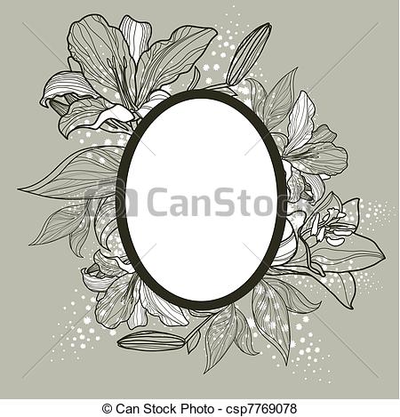 Vector Of Vector Vintage Romantic Frame Design With Flowers Csp7769078    