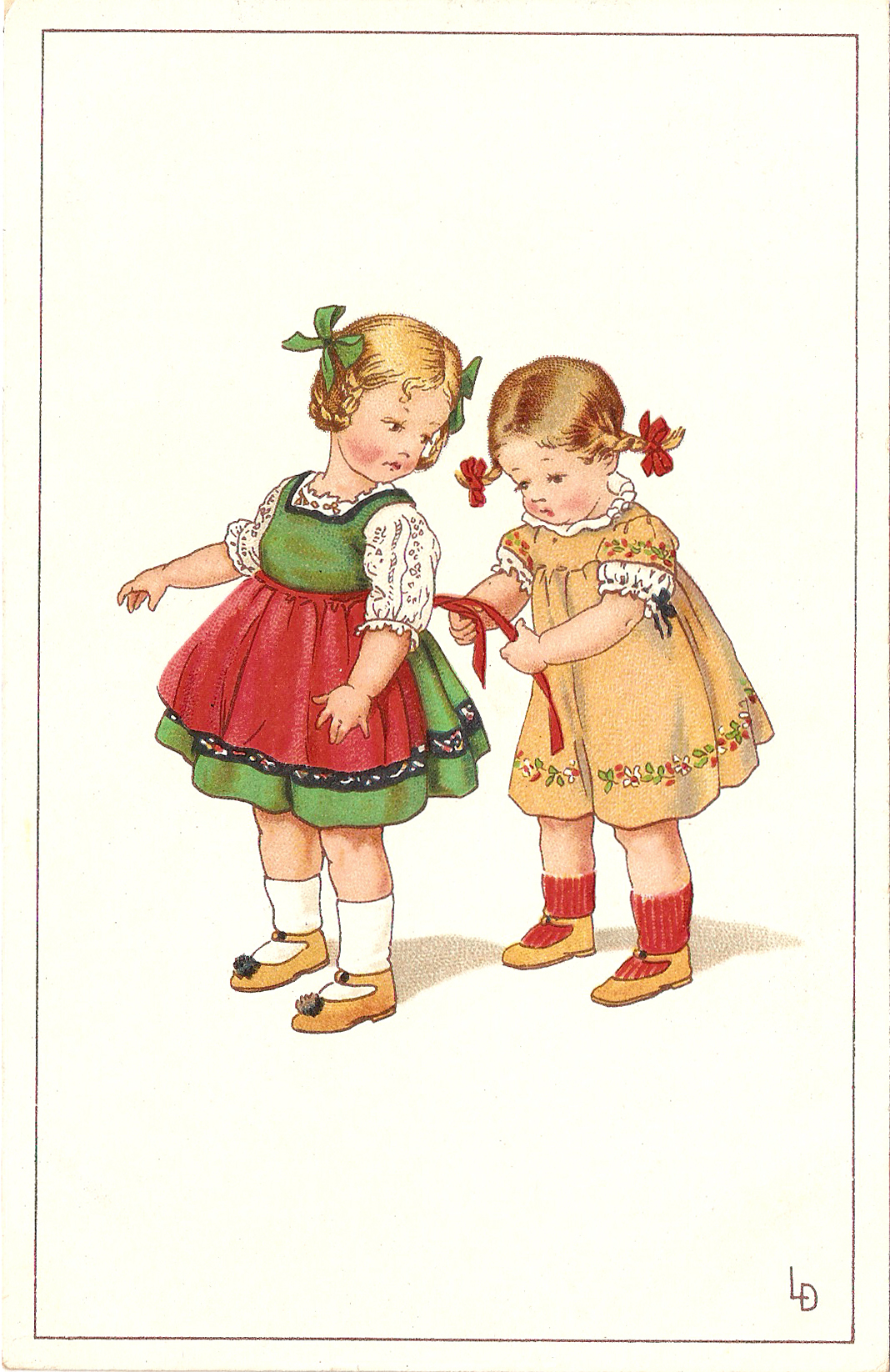 Vintage Clip Art   Loving Sisters Trade Card And A Birthday Memory