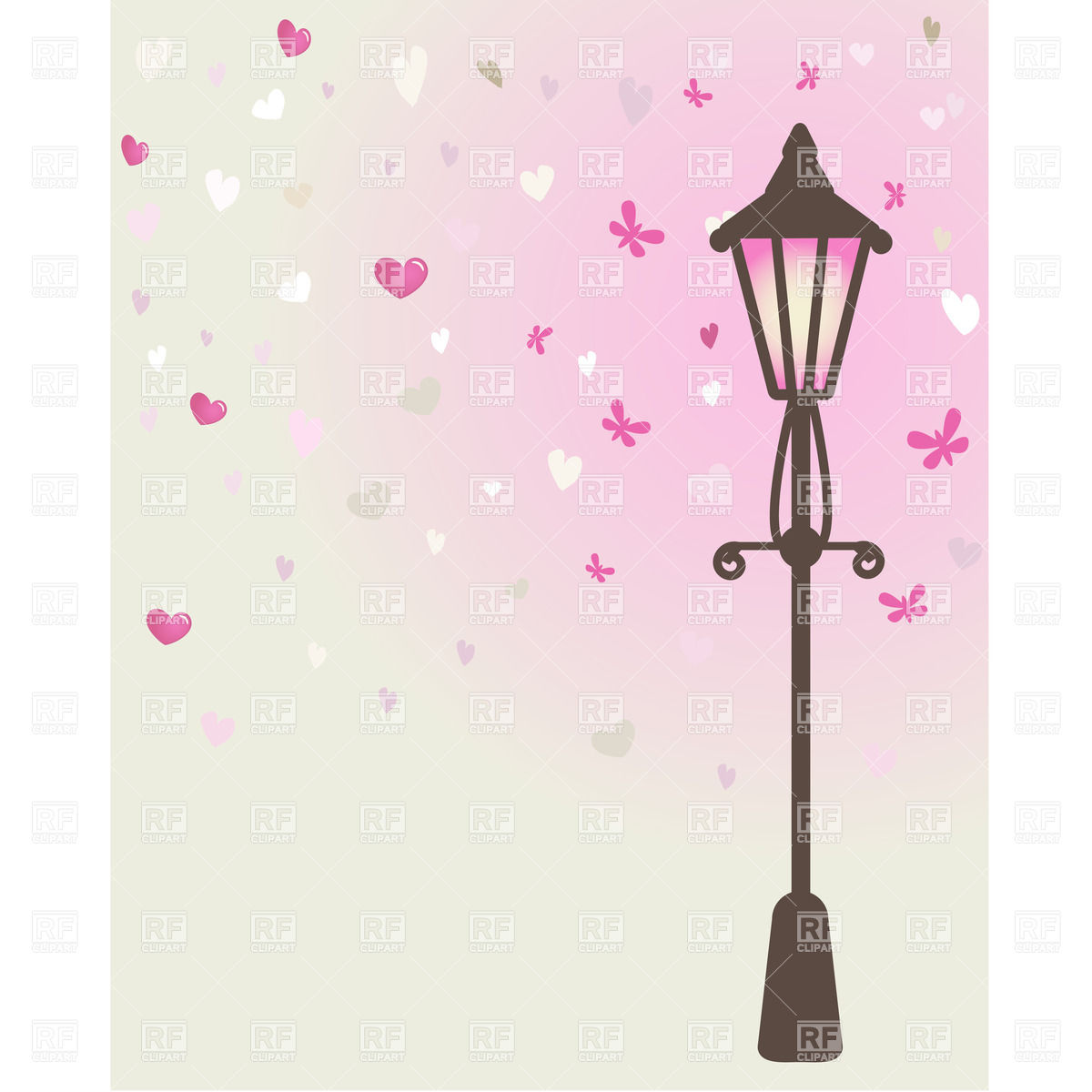 Vintage Street Lantern On Romantic Pink Background Download Royalty    