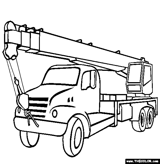 Boom Truck Coloring Page   Free Boom Truck Online Coloring