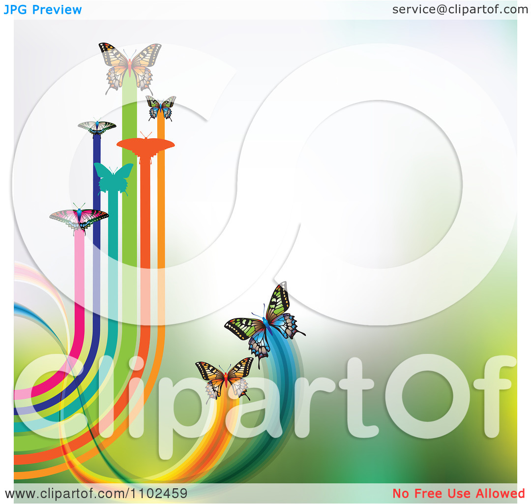 Clipart Butterfly Trail Background 1   Royalty Free Vector