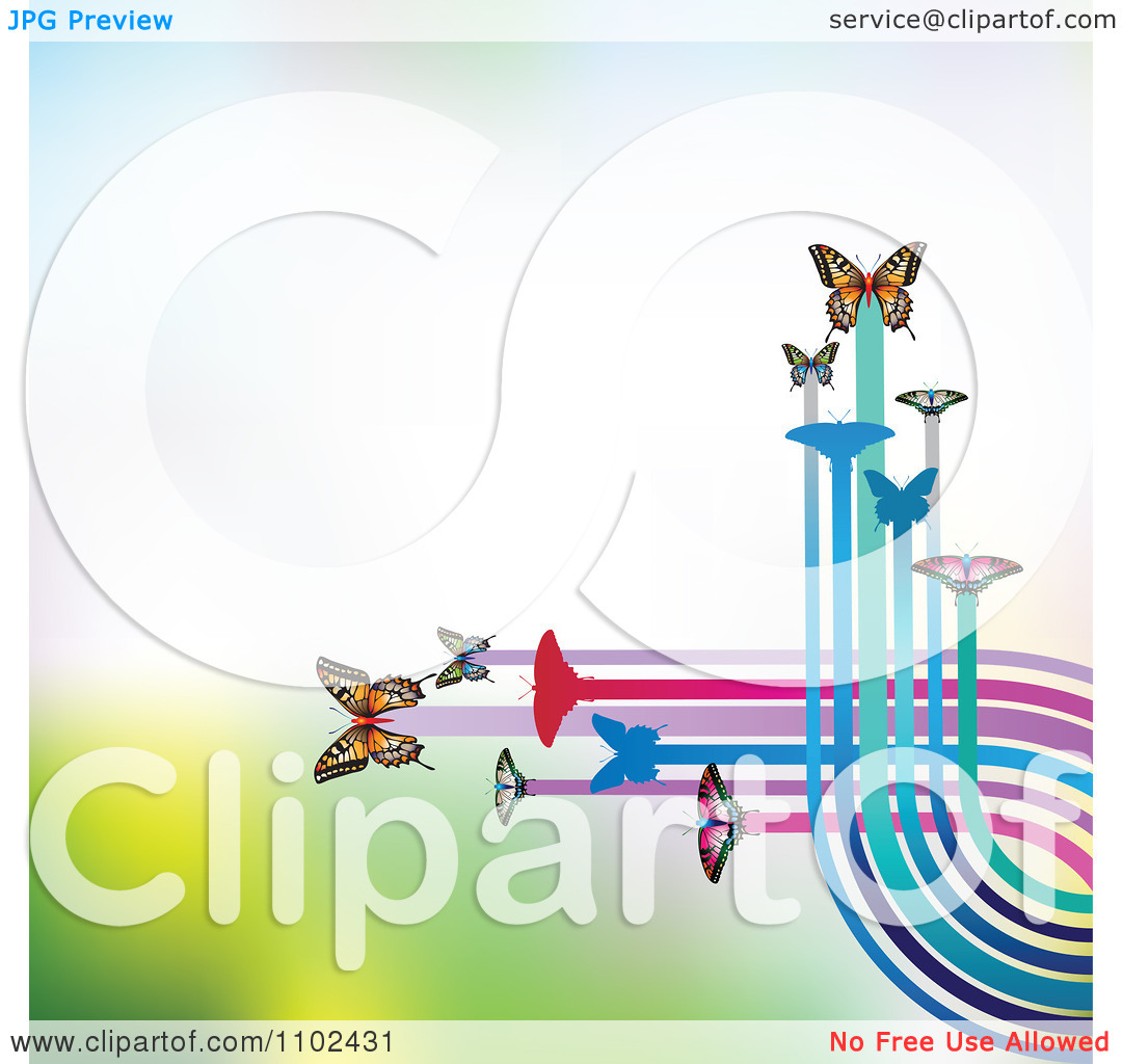 Clipart Butterfly Trail Background 3   Royalty Free Vector