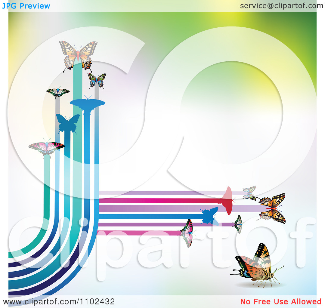 Clipart Butterfly Trail Background 4   Royalty Free Vector