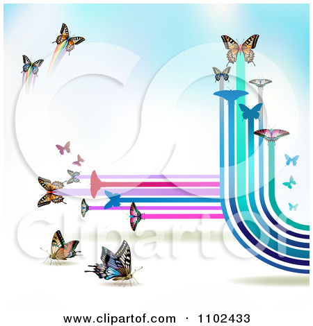 Clipart Butterfly Trail Background 5   Royalty Free Vector