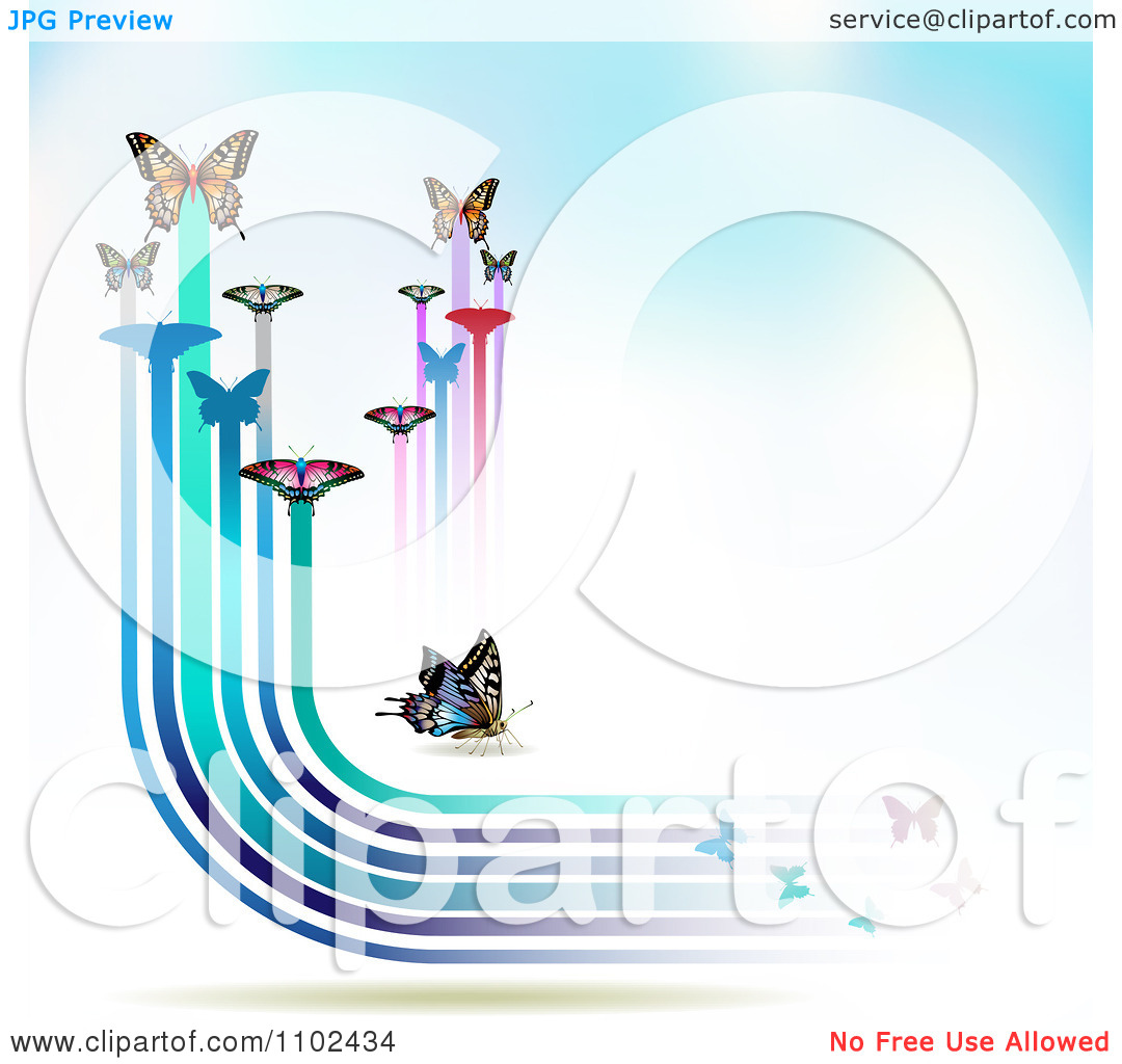 Clipart Butterfly Trail Background 6   Royalty Free Vector