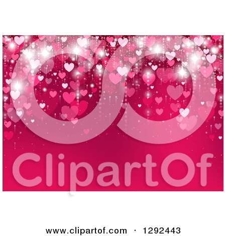 Clipart Of A Gradient Pink Heart Background With Text Space   Royalty