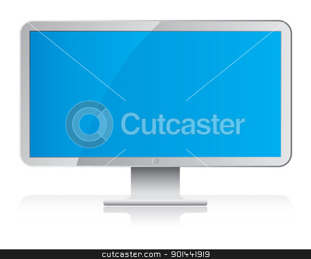 Computer Monitor Stock Vector Clipart Clean And Simple Lcd Monitor