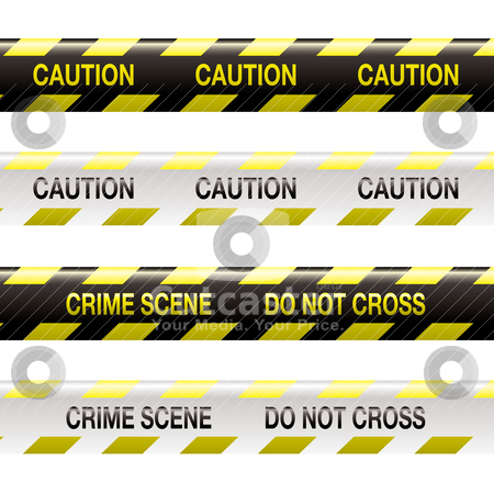 Crime Scene Tape Stock Vector Clipart Yellow And Black Police Tape