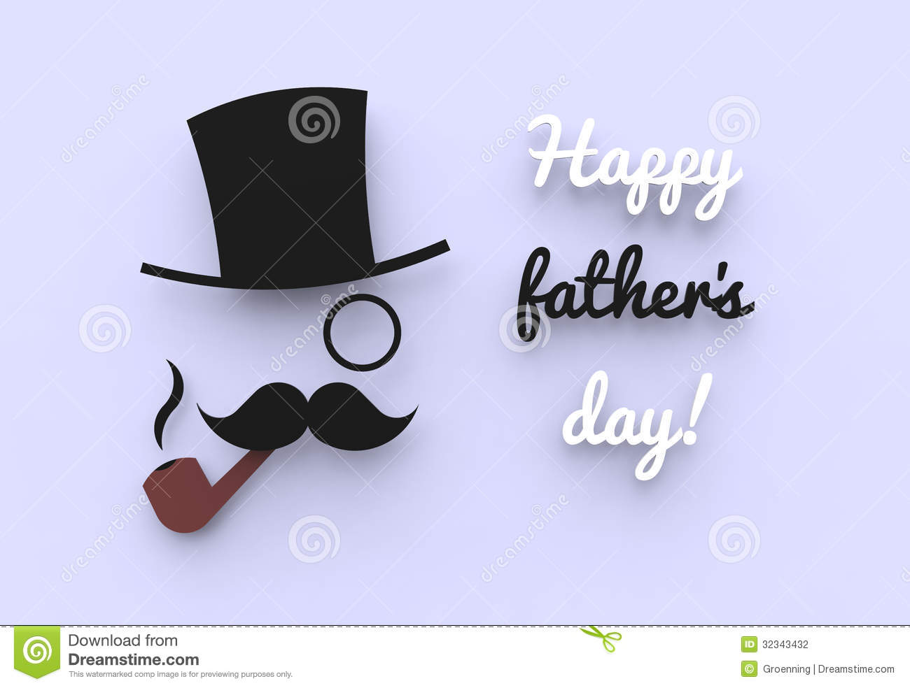 Cute Father S Day Illustration Of A Man With A Top Hat And A Pipe