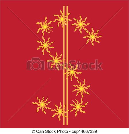 Dollar Sign On A Red Background Vector Illustration