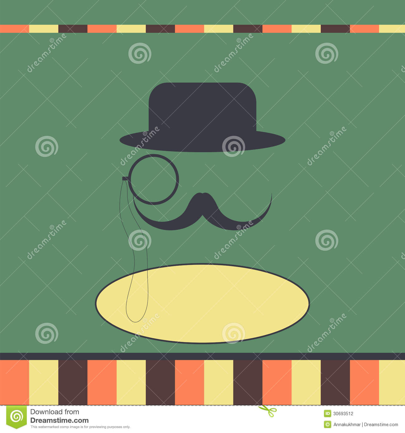 Father S Day Greeting  Ard With A Hat Mustache And Glasses