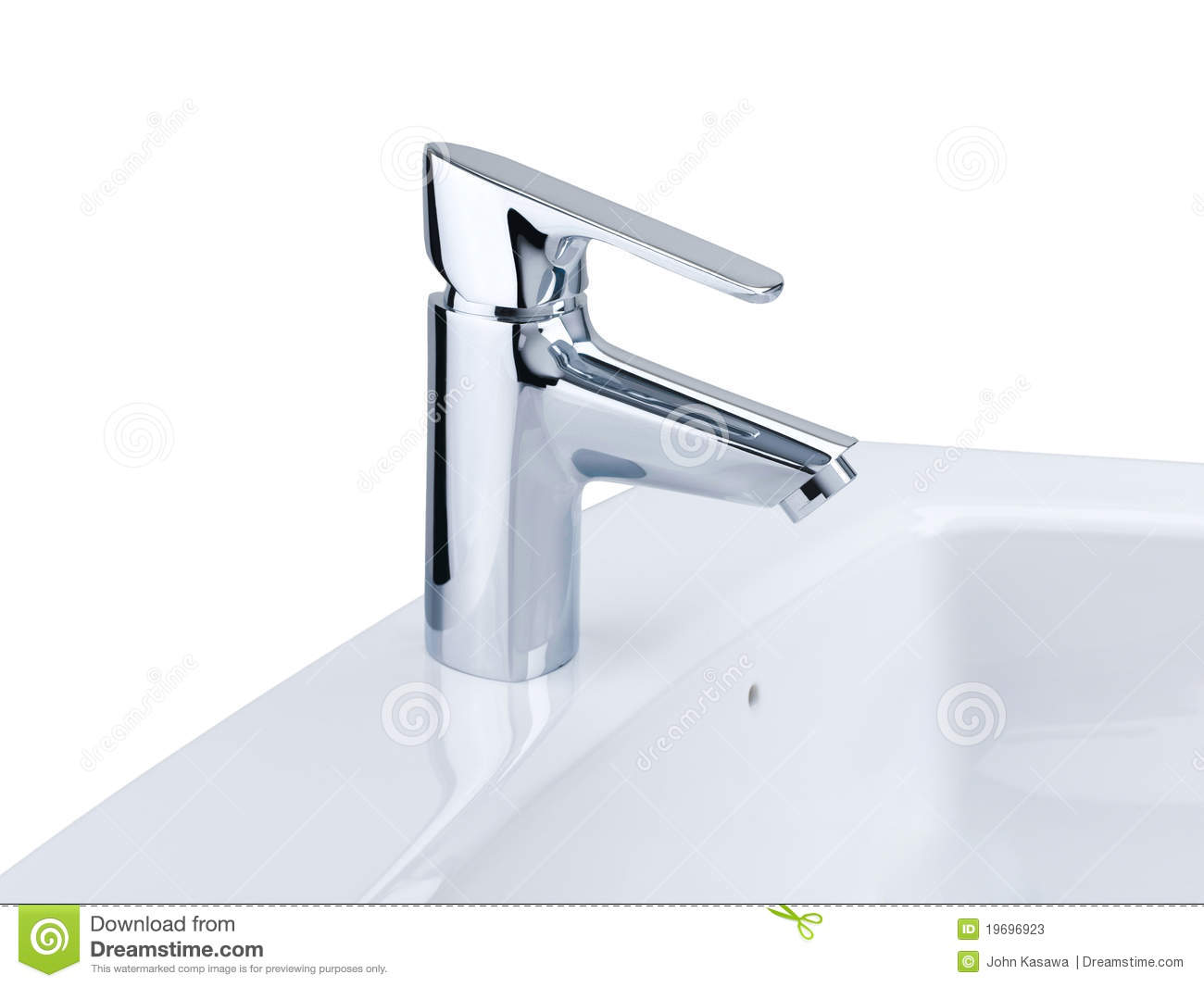 Faucet And Wash Basin Isolated On White Stock Photos   Image  19696923