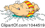 Free Rf Clip Art Illustration Of A Cartoon Fat Man Doing A Belly Flop