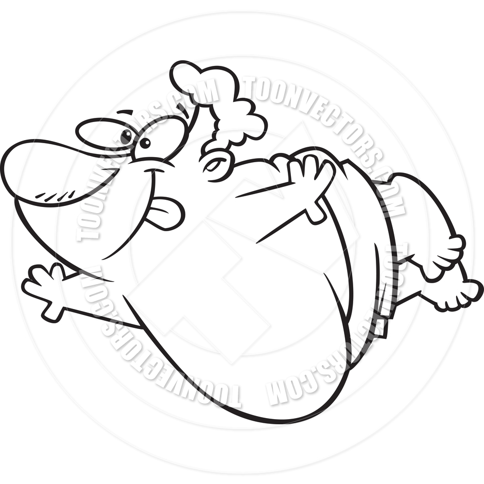 Full Belly Cartoon Cartoon Man Belly Flop Dive