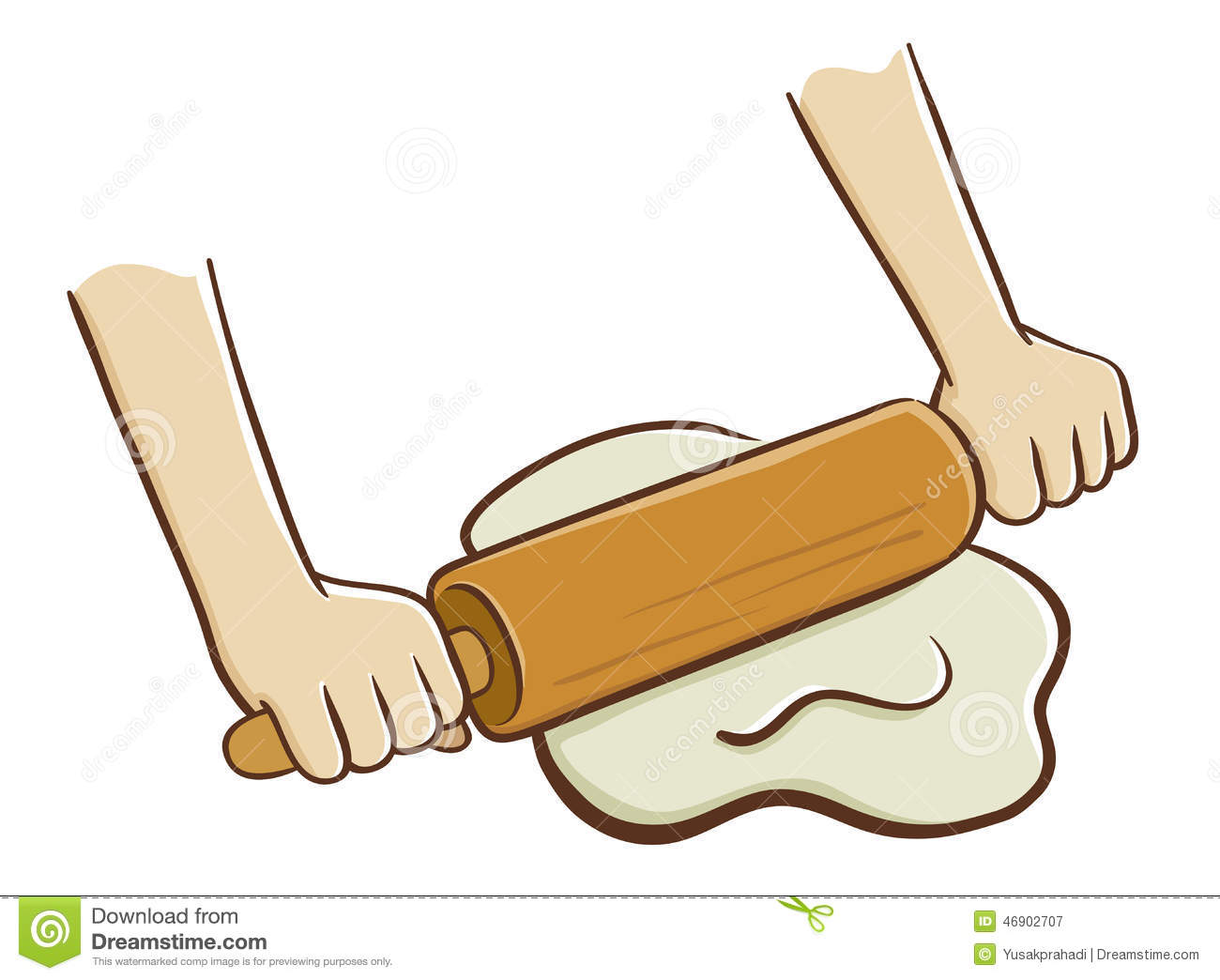 Hands Rolling Dough Stock Vector   Image  46902707