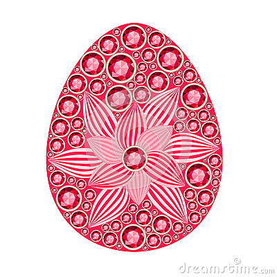 Jewel Easter Egg With Decorative Flower  This Is File Of Eps10 Format