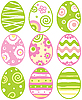 Jewel Set  Eggs   Vector Clipart