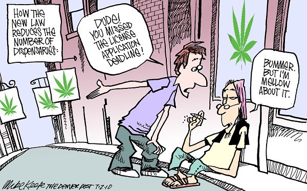 Marijuana Dispensary Law   Mike Keefe Political Cartoon 07 02 2010