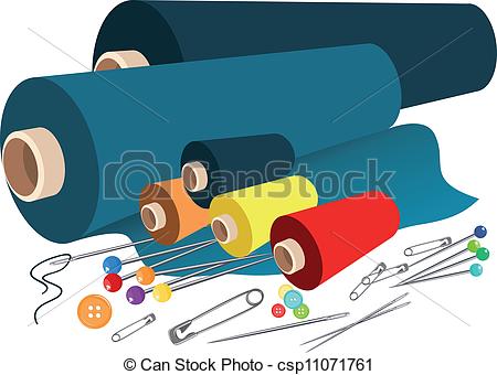 Of Vector Fabric Sewing Accessories Csp11071761   Search Clipart