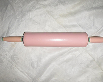 Pink Rolling Pin Retro 50s Kitchen Pink Mint Green And Chrome Rolling    