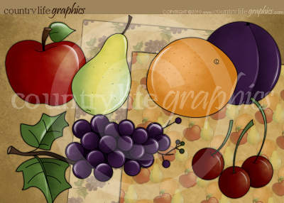 Primitive   Country Spring Clipart   Summer Fruits At Country Life