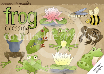 Primitive   Country Spring Frog Clipart At Country Life Graphics