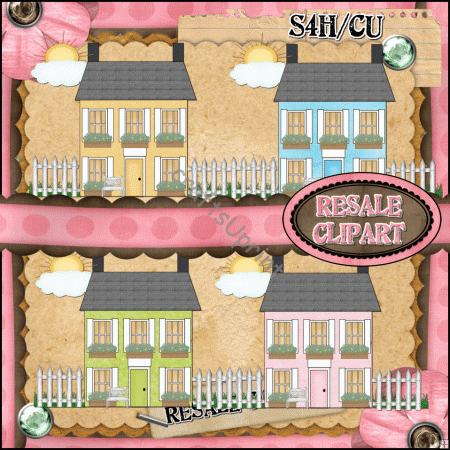 Primitive Spring Houses 2    0 59   Craftsuprint Clipart   We Are Mad